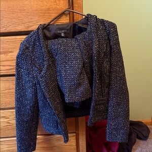 Will Smith navyTweed Blazer and matching skirt
